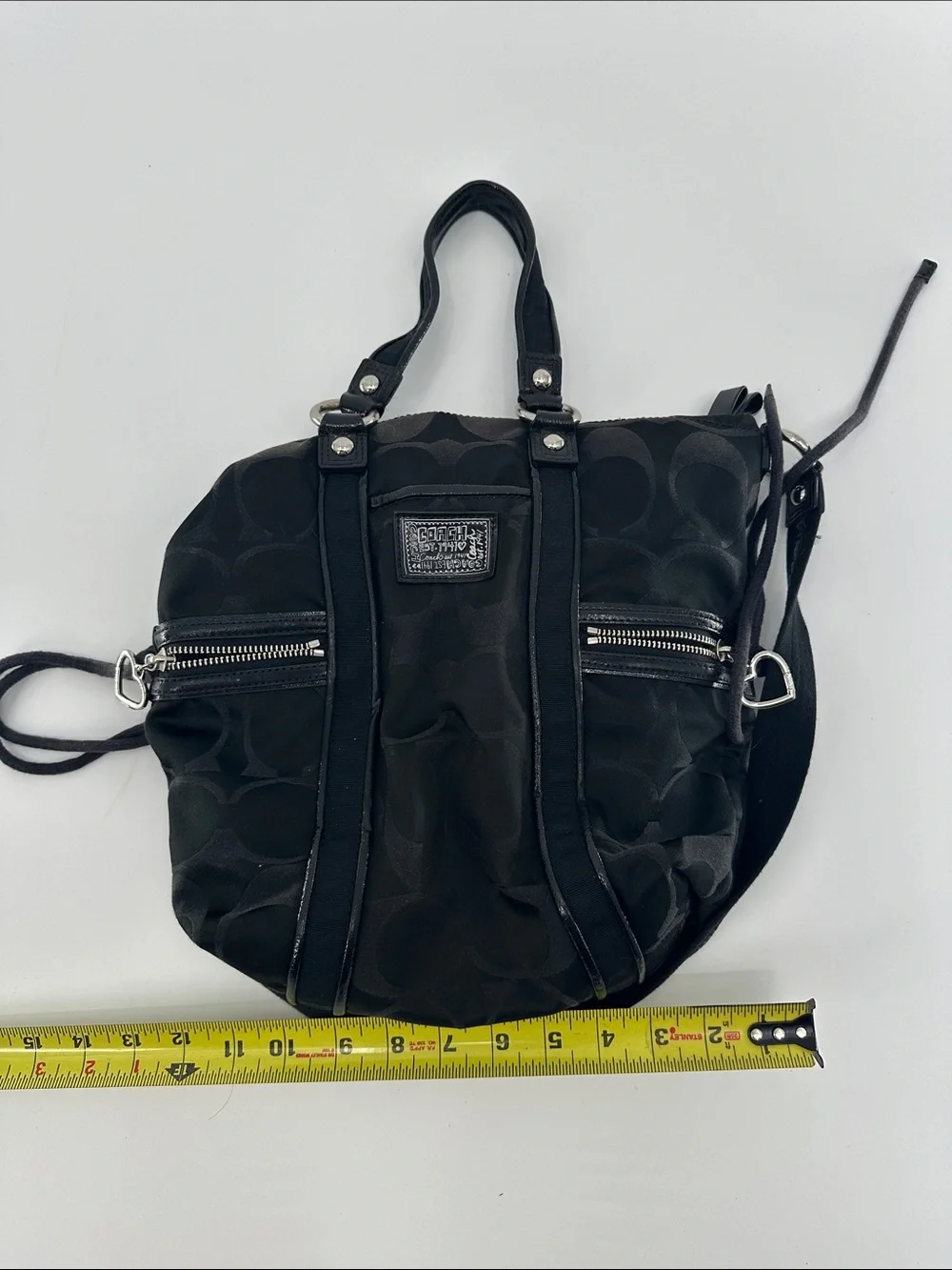 Coach Black Signature Nylon Shoulder Bag